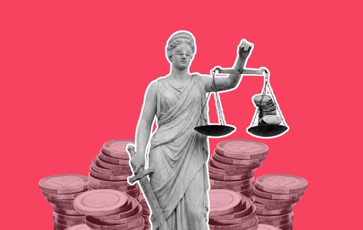 Balance showing Wealth Inequality and Justice